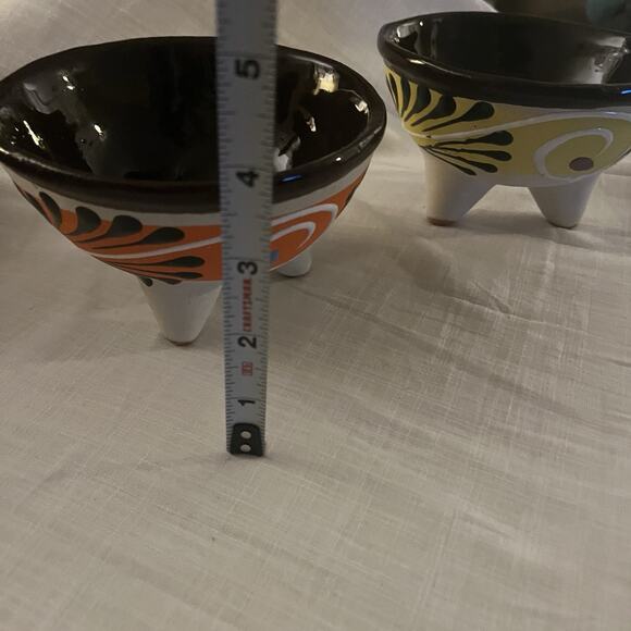 Handmade HandPainted Earthenware molcajete Sandy Texturre Pottery bowls - Picture 10 of 11